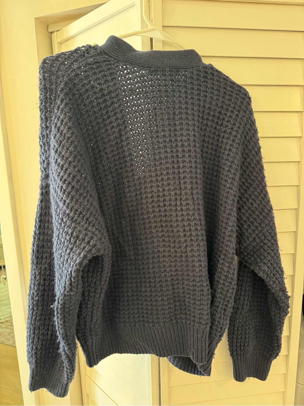 Madewell Navy Waffle-Knit Button Cardigan - Picture 5 of 5